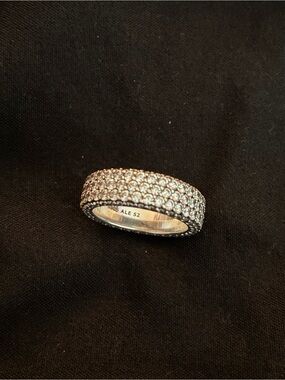 Pandora Pave Triple Row Silver Ring
